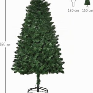 Albero di Natale artificiale Verde Incanto AND HOME 150 cm, diametro 70 cm e base in metallo